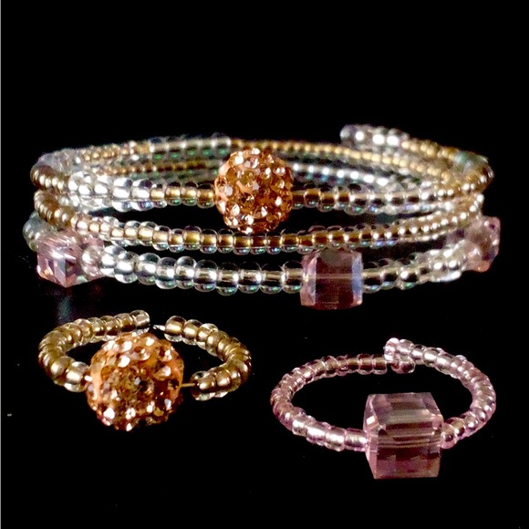 Glass beads Jewelry - Handmade Glass Beaded Bracelets and Rings